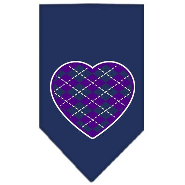 Unconditional Love Argyle Heart Purple Screen Print Bandana Navy Blue large UN786098